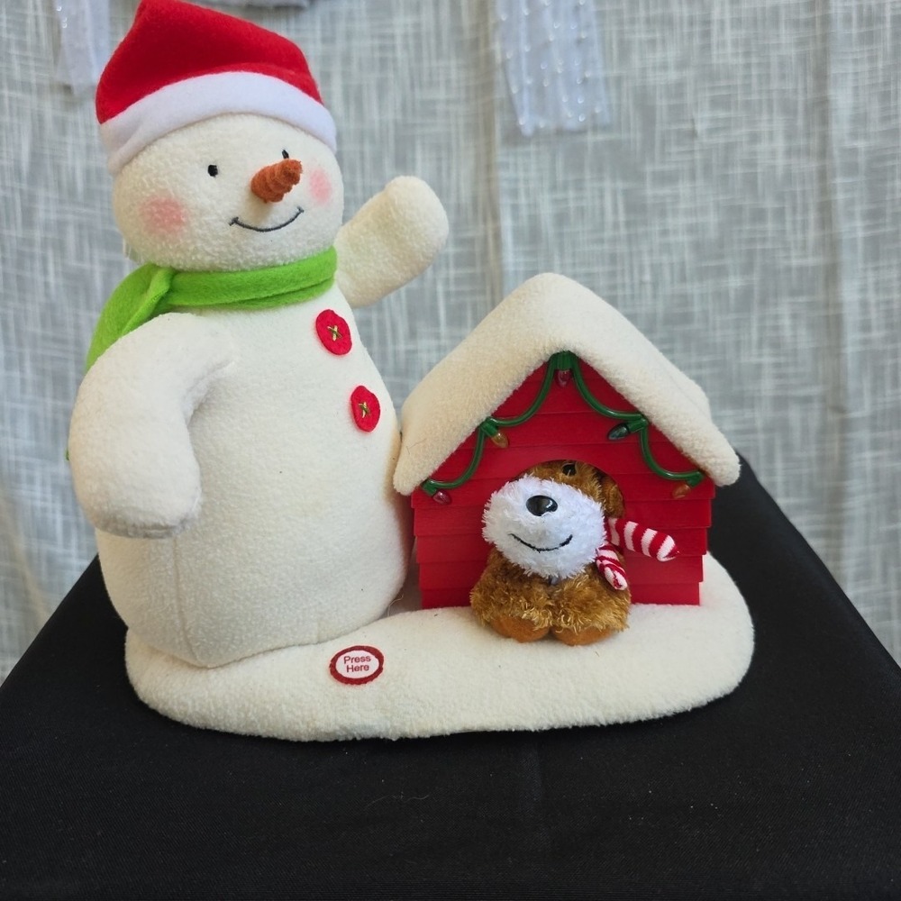 Hallmark 2011 Jingle Pals DECK THE HALLS DUO Plush Snowman Dog House Tested